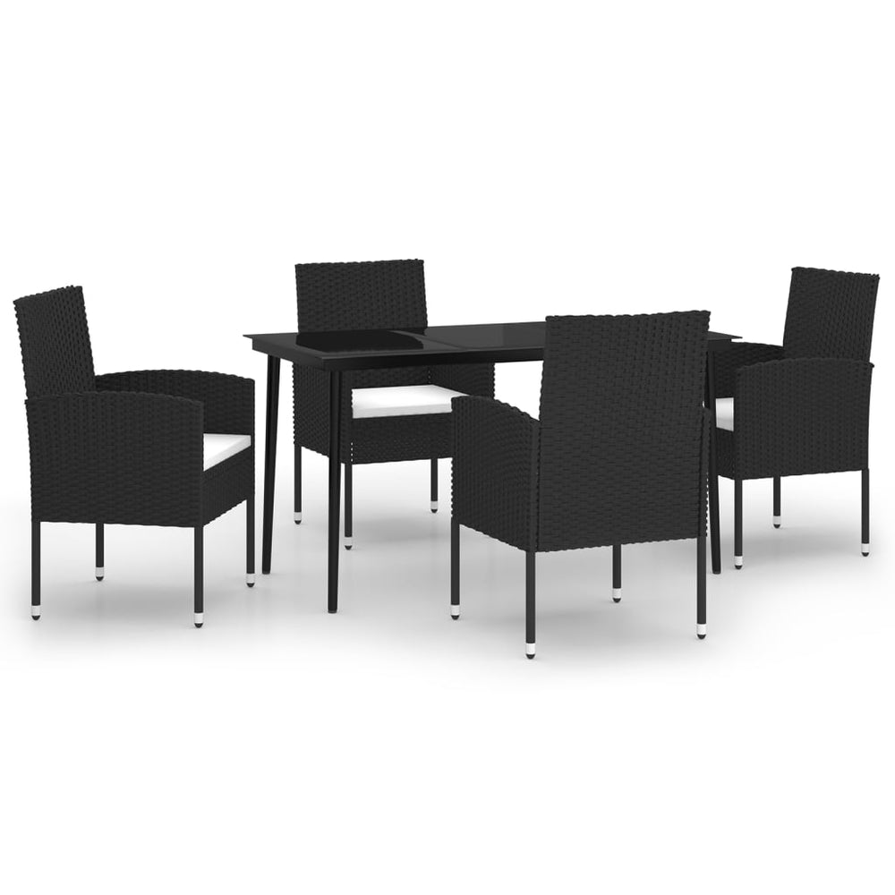 vidaXL Ensemble de salle à manger de jardin 5 pièces noir