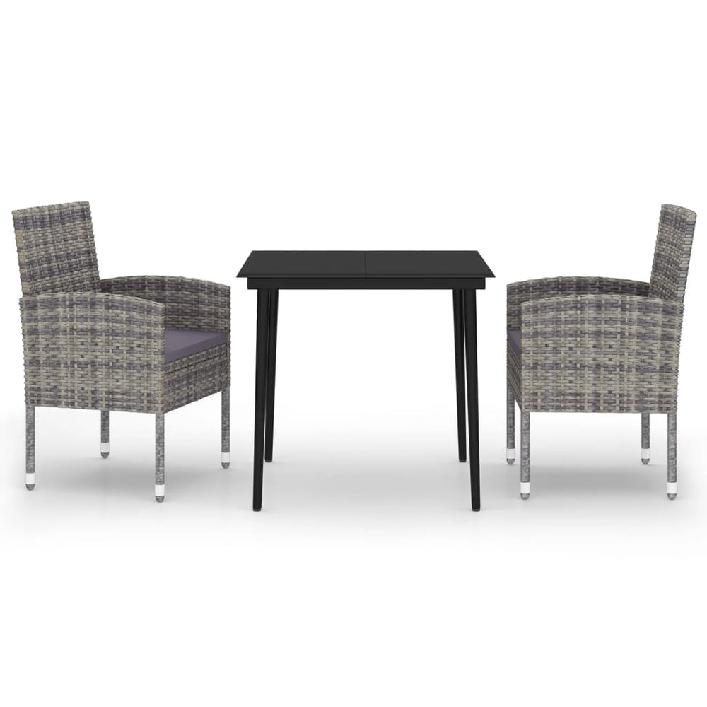 vidaXL Salon de jardin 3 pcs Anthracite