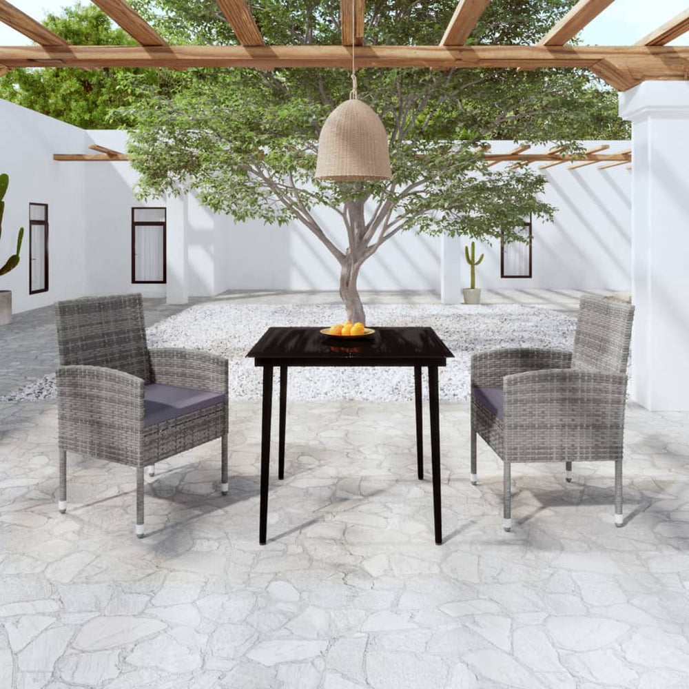 vidaXL Salon de jardin 3 pcs Anthracite
