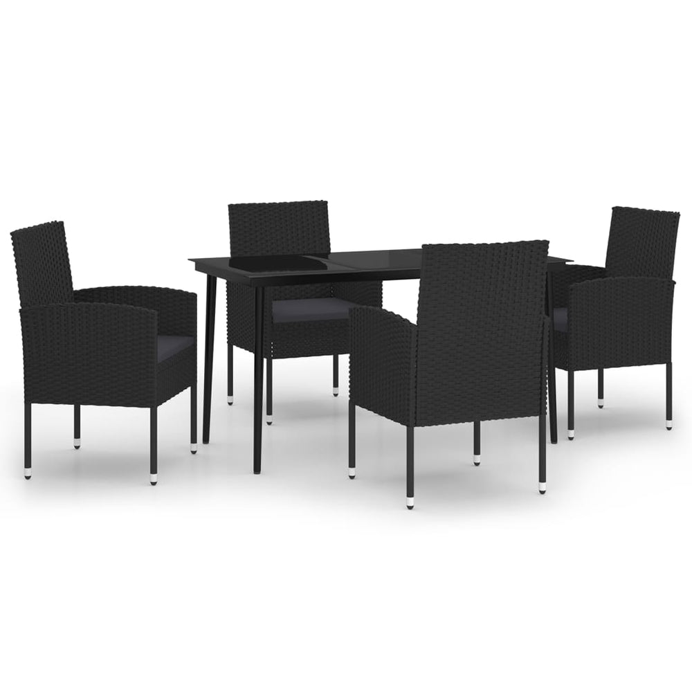 vidaXL Ensemble de salle à manger de jardin 5 pièces noir