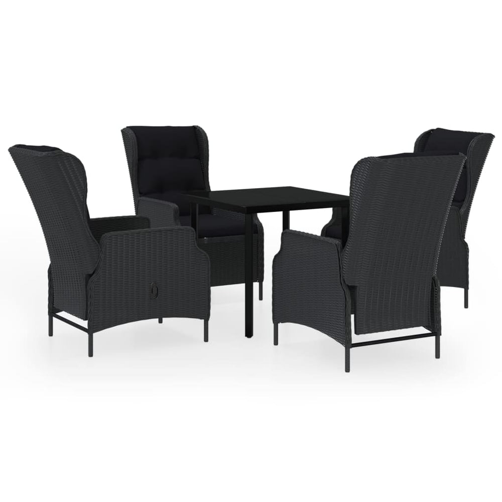 vidaXL Ensemble repas de jardin 5 pcs Gris foncé