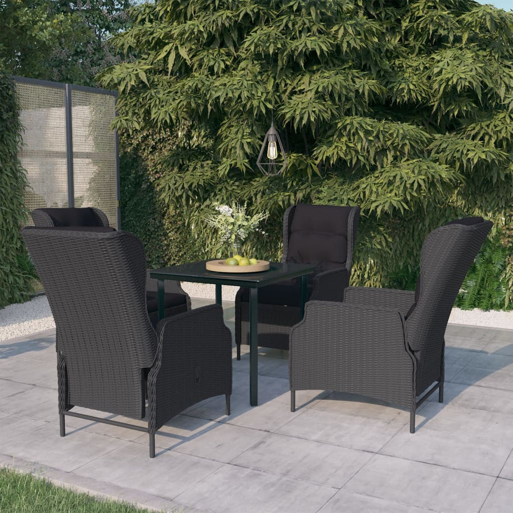 vidaXL Ensemble repas de jardin 5 pcs Gris foncé