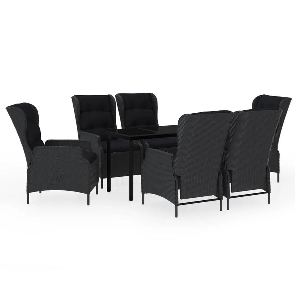 vidaXL Salle à manger de jardin 7 pcs Gris foncé