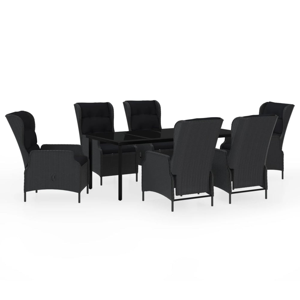 vidaXL Salle à manger de jardin 7 pcs Gris foncé