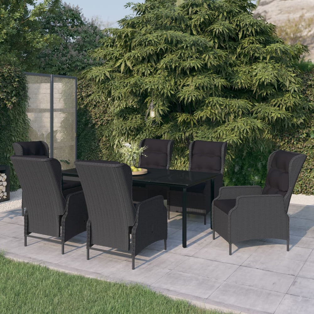vidaXL Salle à manger de jardin 7 pcs Gris foncé