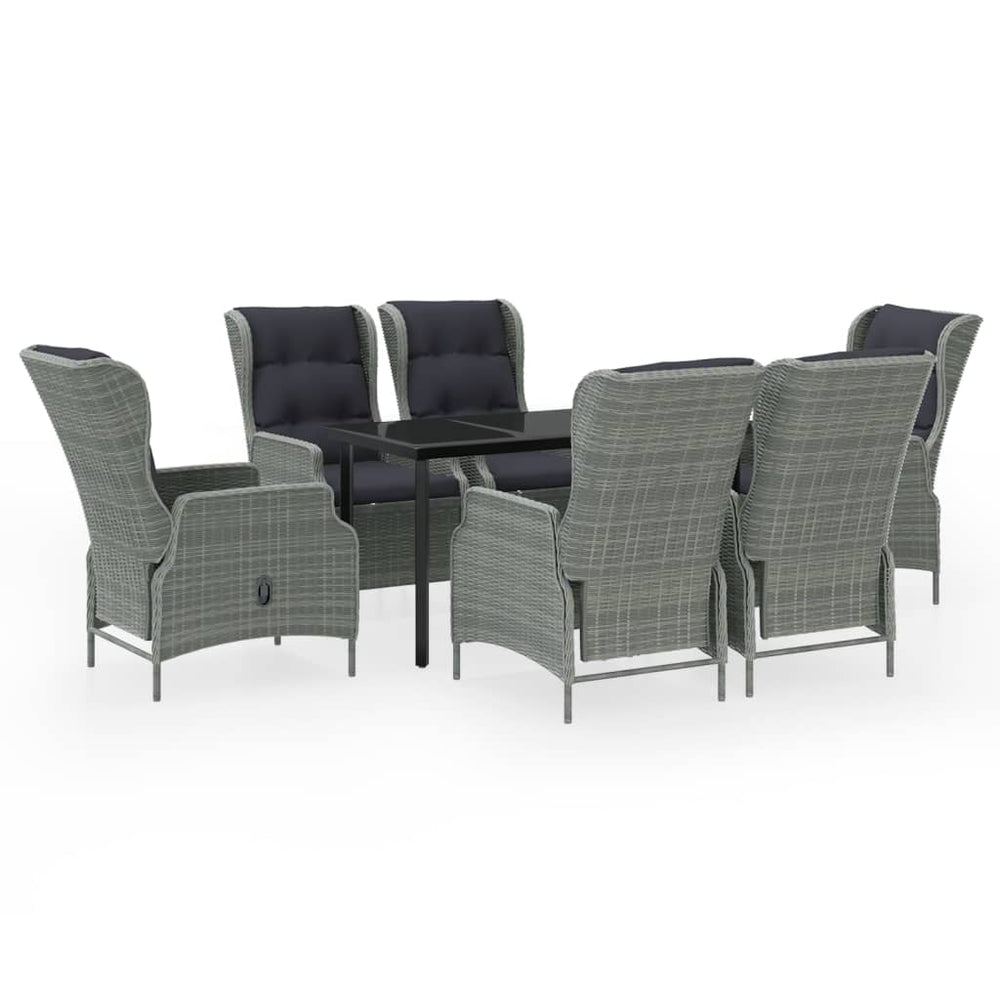 vidaXL Salle à manger de jardin 7 pcs Gris clair