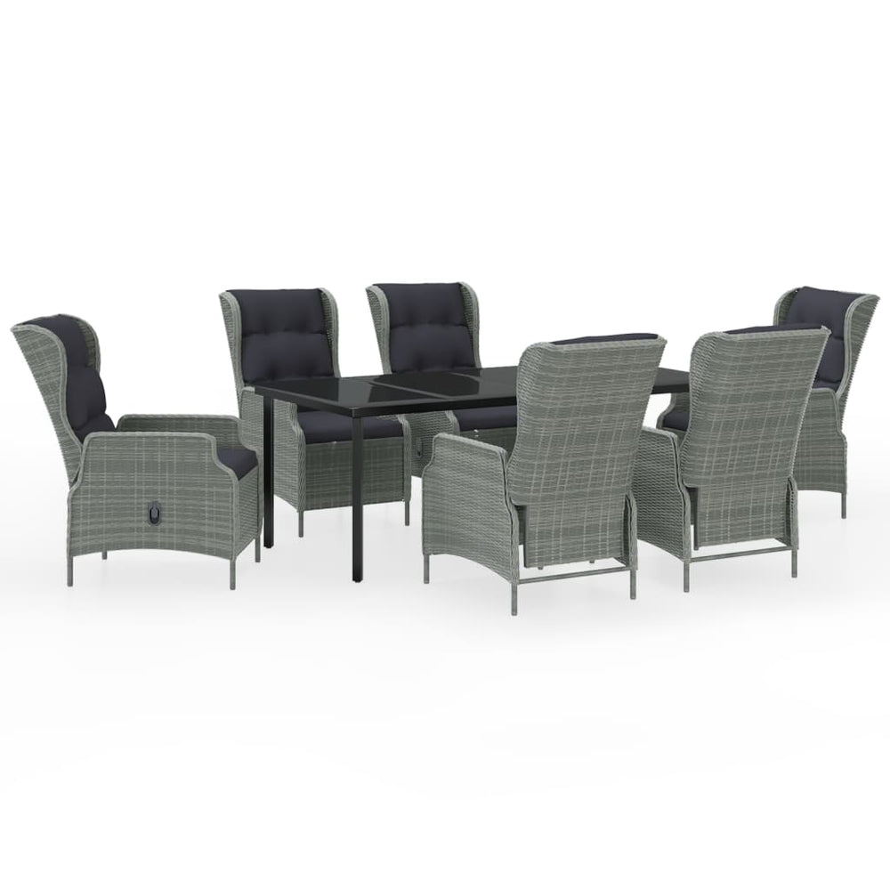 vidaXL Salle à manger de jardin 7 pcs Gris clair