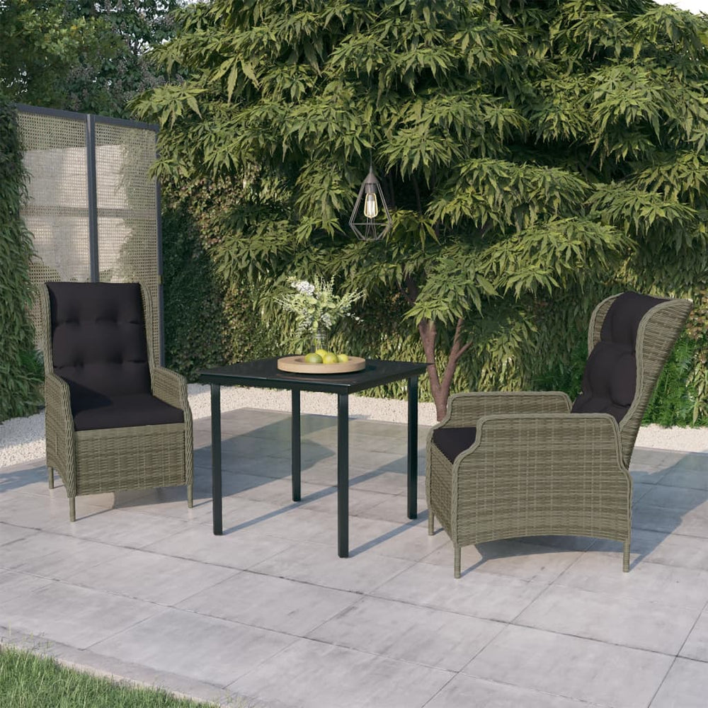 vidaXL Ensemble de salle à manger de jardin 3 pièces marron