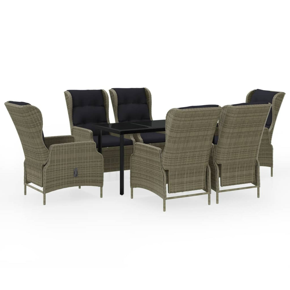 vidaXL Salon de jardin à dîner 7 pcs Marron