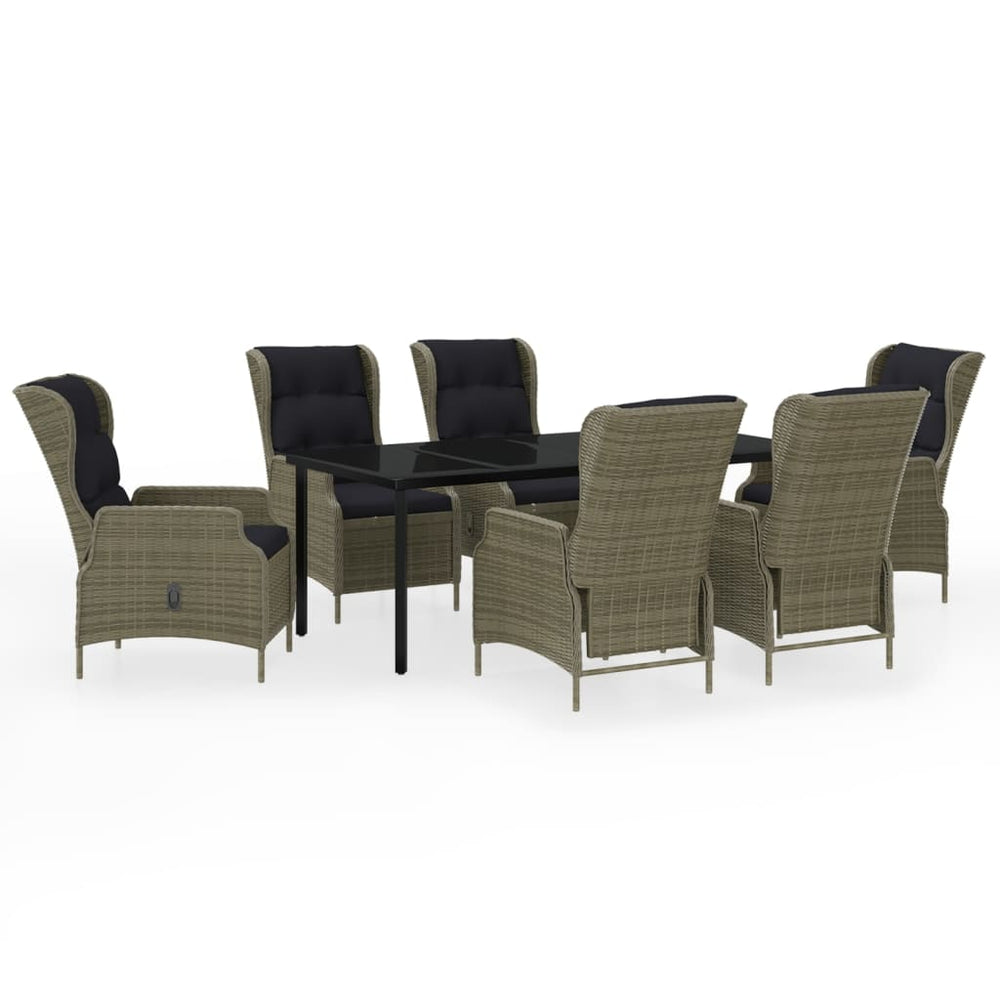 vidaXL Salon de jardin à dîner 7 pcs Marron