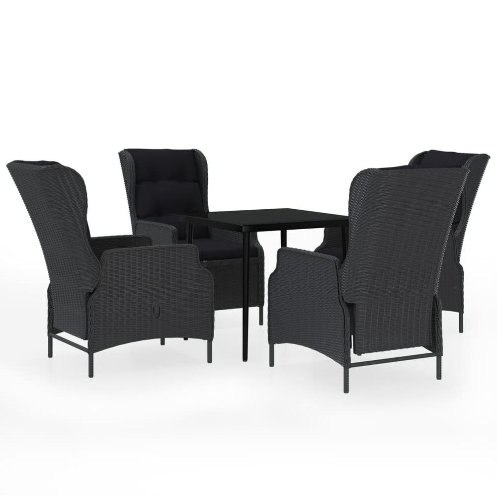 vidaXL Ensemble repas de jardin 5 pcs Gris foncé