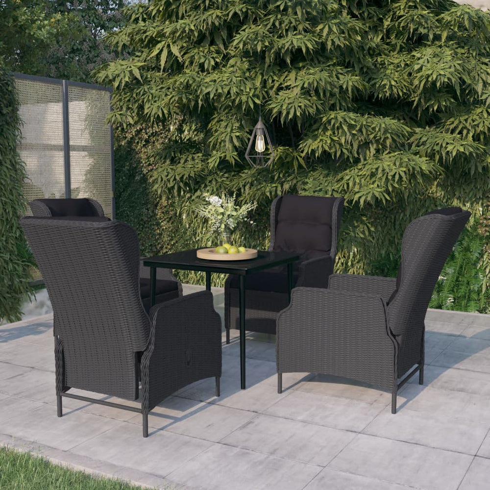 vidaXL Ensemble repas de jardin 5 pcs Gris foncé