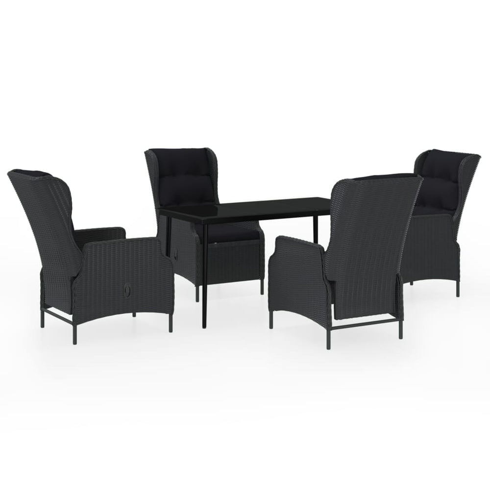 vidaXL Ensemble repas de jardin 5 pcs Gris foncé