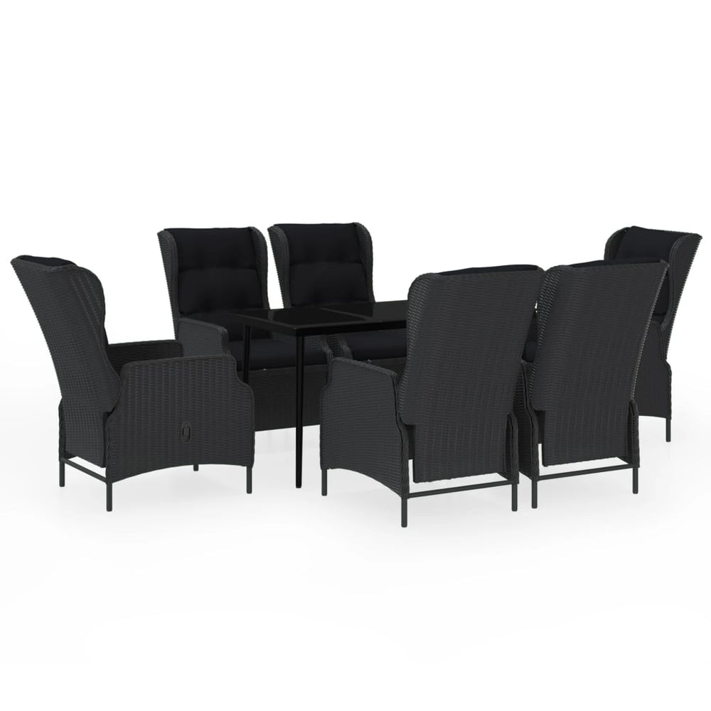 vidaXL Salle à manger de jardin 7 pcs Gris foncé
