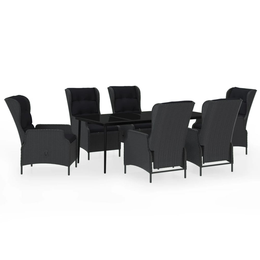 vidaXL Salle à manger de jardin 7 pcs Gris foncé