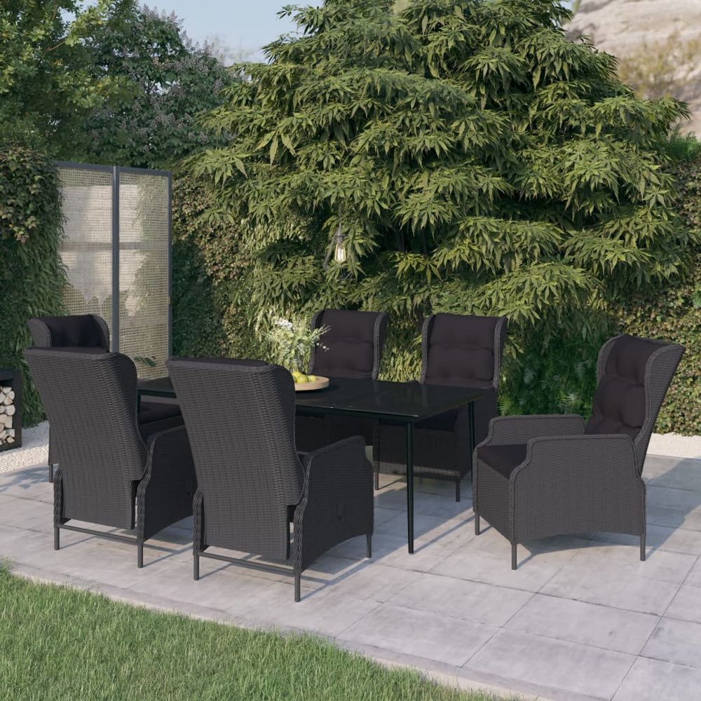 vidaXL Salle à manger de jardin 7 pcs Gris foncé
