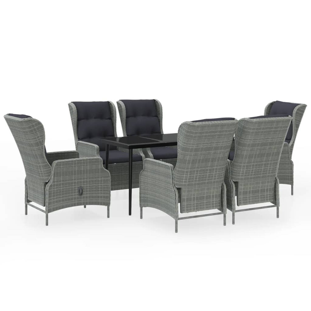 vidaXL Salle à manger de jardin 7 pcs Gris clair
