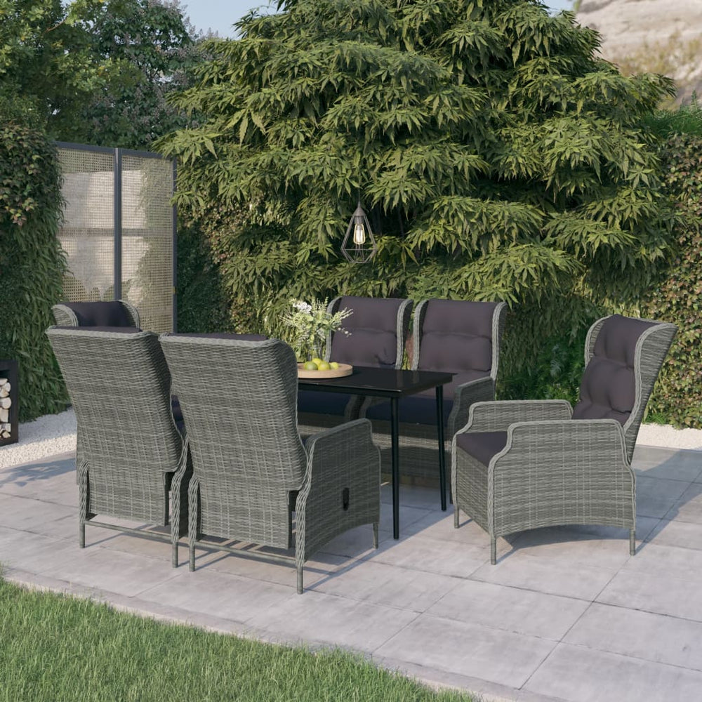 vidaXL Salle à manger de jardin 7 pcs Gris clair