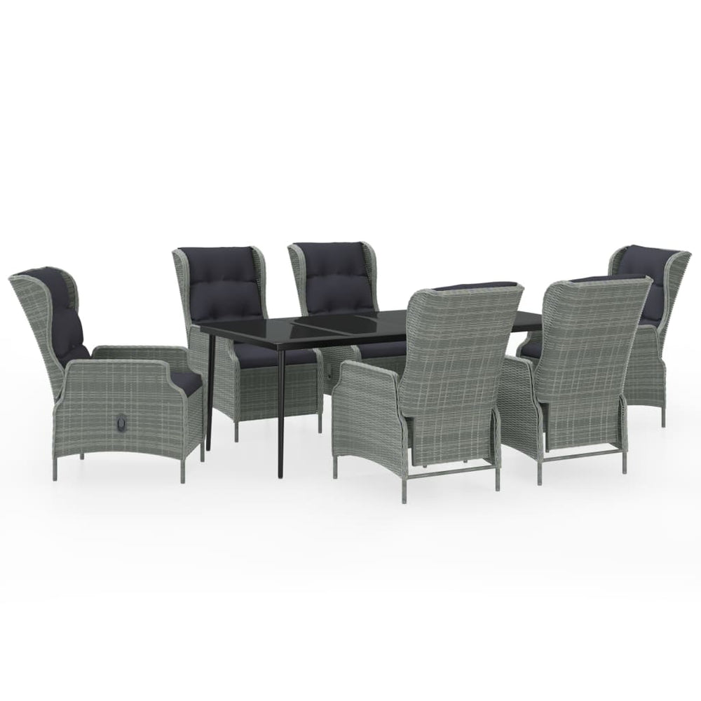 vidaXL Salle à manger de jardin 7 pcs Gris clair