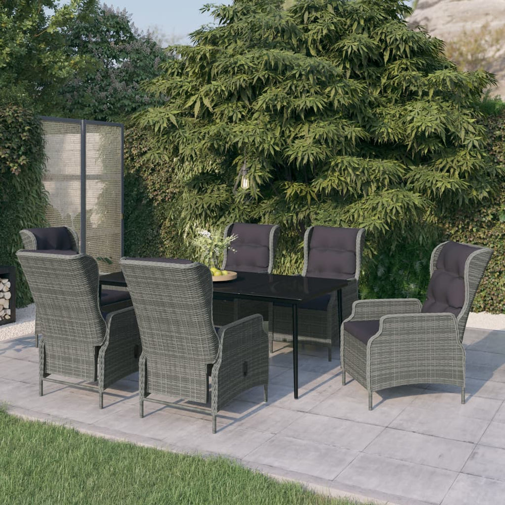 vidaXL Salle à manger de jardin 7 pcs Gris clair
