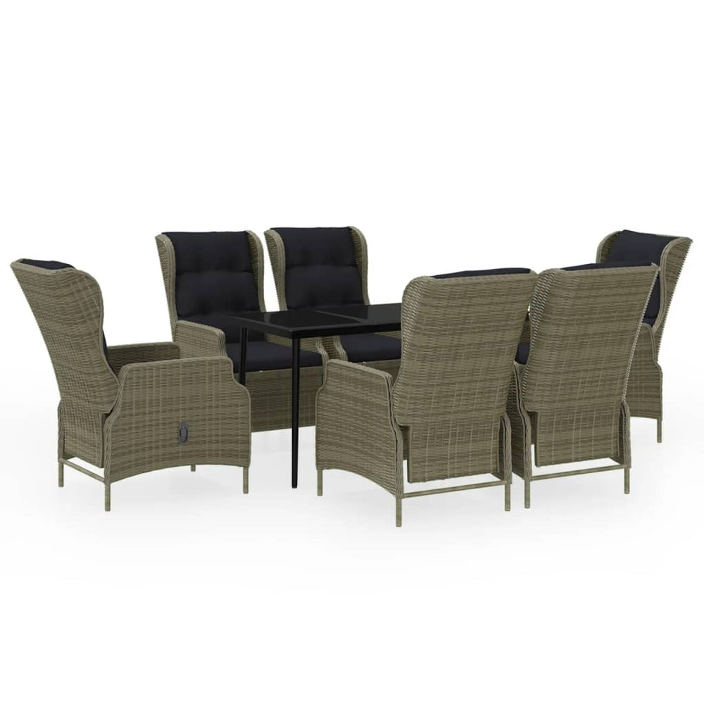 vidaXL Salon de jardin à dîner 7 pcs Marron
