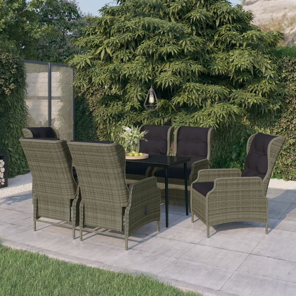 vidaXL Salon de jardin à dîner 7 pcs Marron