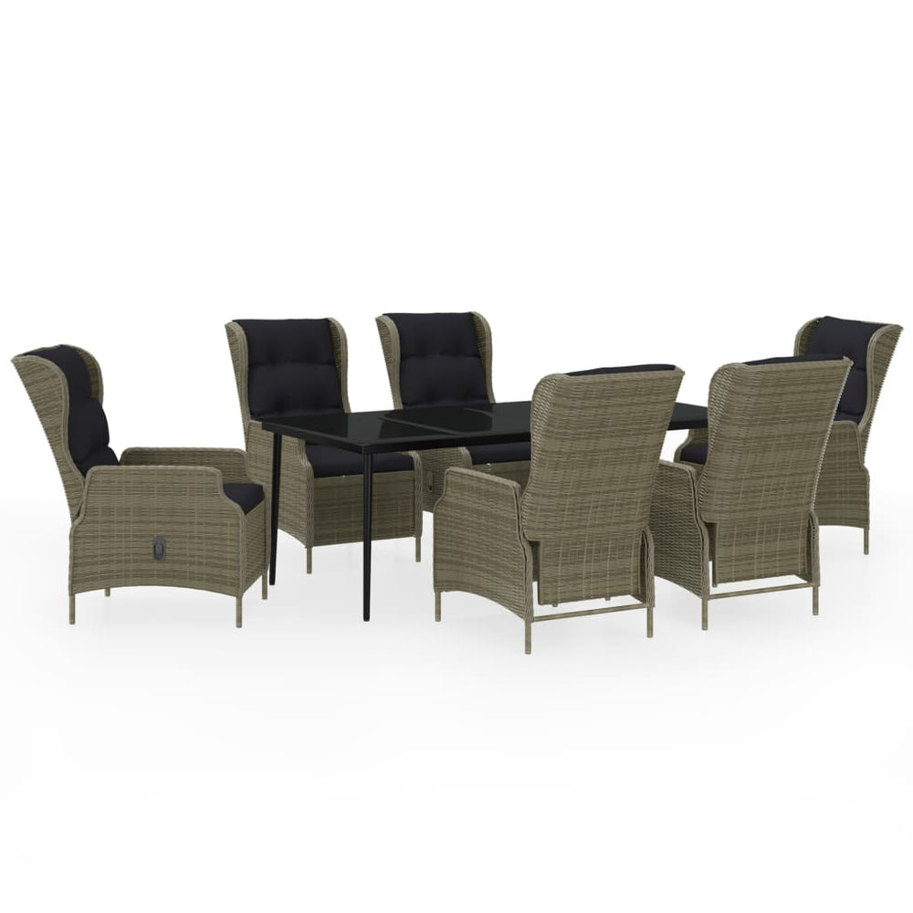 vidaXL Salon de jardin à dîner 7 pcs Marron