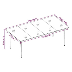 7-tlg. Garten-Essgruppe Braun