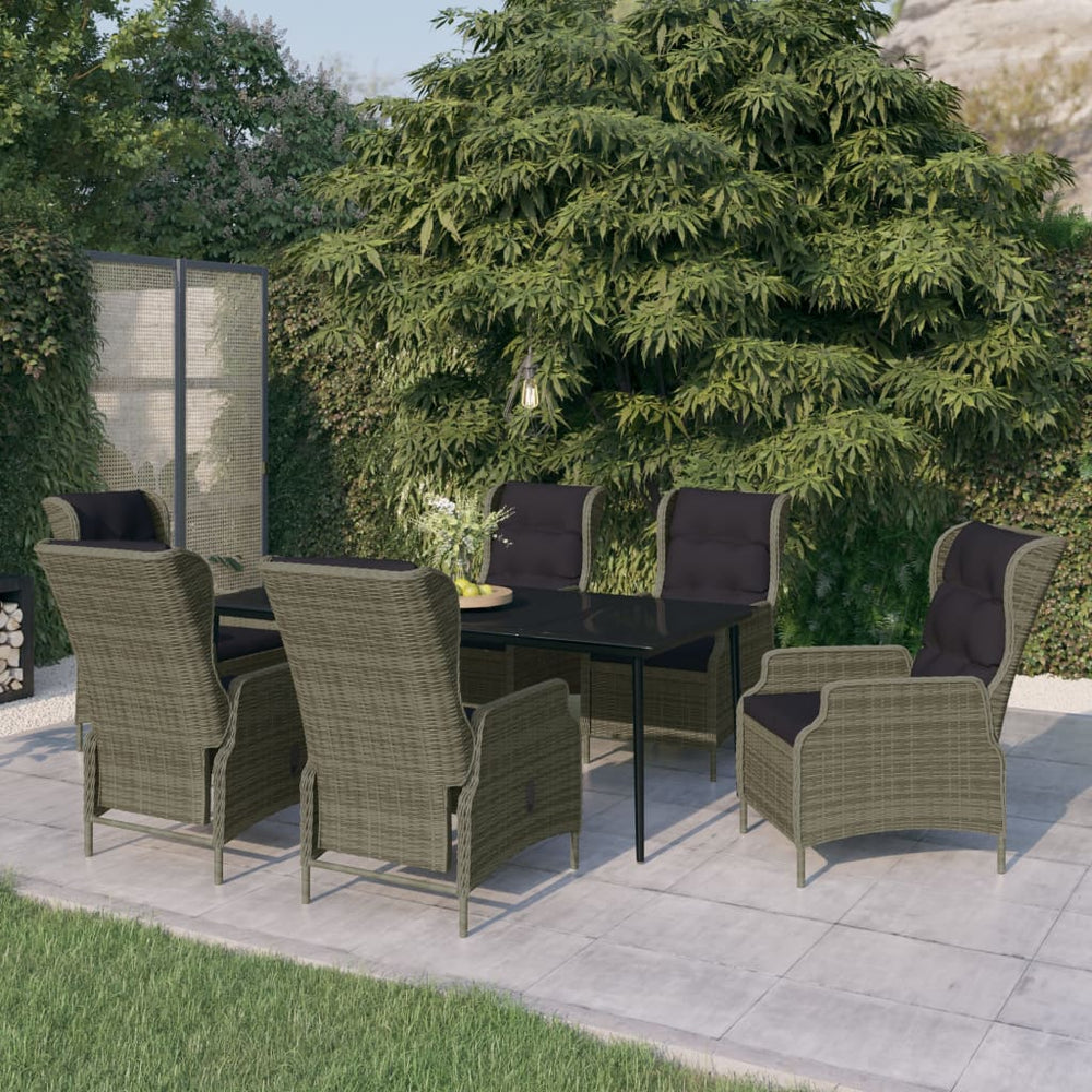 vidaXL Salon de jardin à dîner 7 pcs Marron