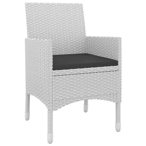 5-tlg. Garten-Essgruppe mit Auflagen Poly Rattan und Glas