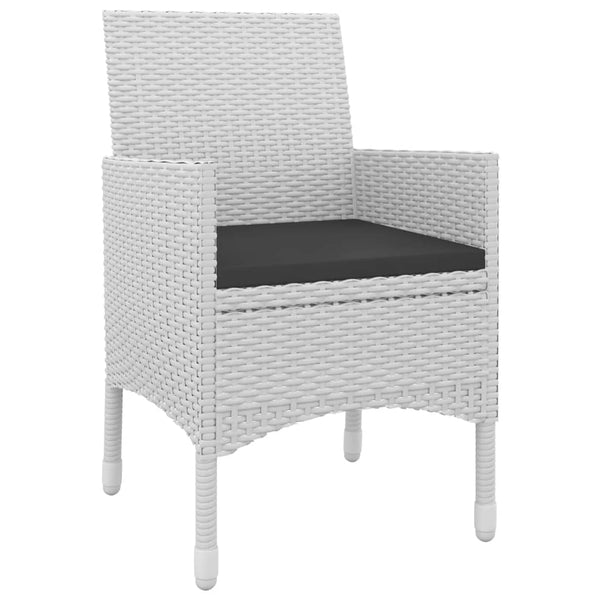 5-tlg. Garten-Essgruppe mit Auflagen Poly Rattan und Glas