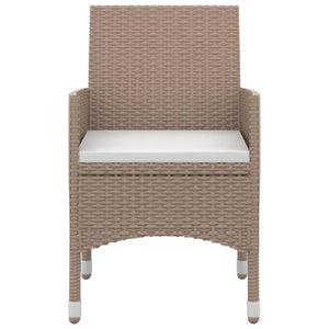 3-tlg. Garten-Essgruppe mit Auflagen Poly Rattan und Glas