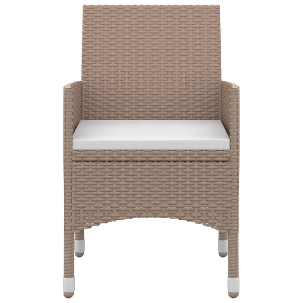 3-tlg. Garten-Essgruppe mit Auflagen Poly Rattan und Glas