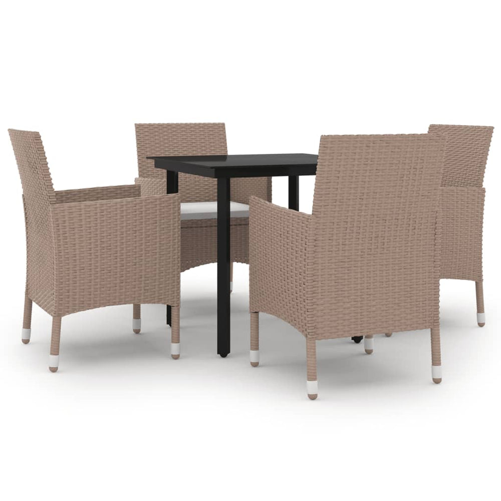 vidaXL Ensemble de salle à manger de jardin 5 pcs avec coussins résine tressée et noir