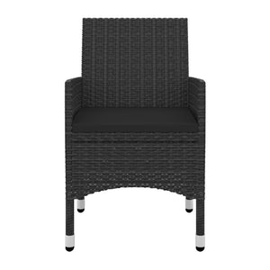 3-tlg. Garten-Essgruppe mit Auflagen Poly Rattan und Glas