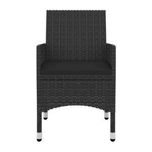 5-tlg. Garten-Essgruppe mit Auflagen Poly Rattan und Glas