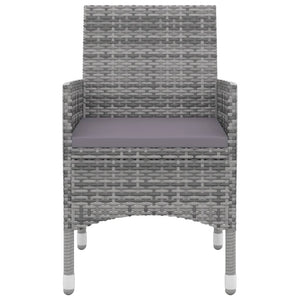 5-tlg. Garten-Essgruppe mit Auflagen Poly Rattan und Glas