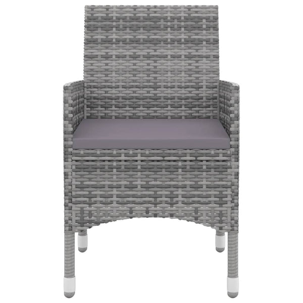 5-tlg. Garten-Essgruppe mit Auflagen Poly Rattan und Glas