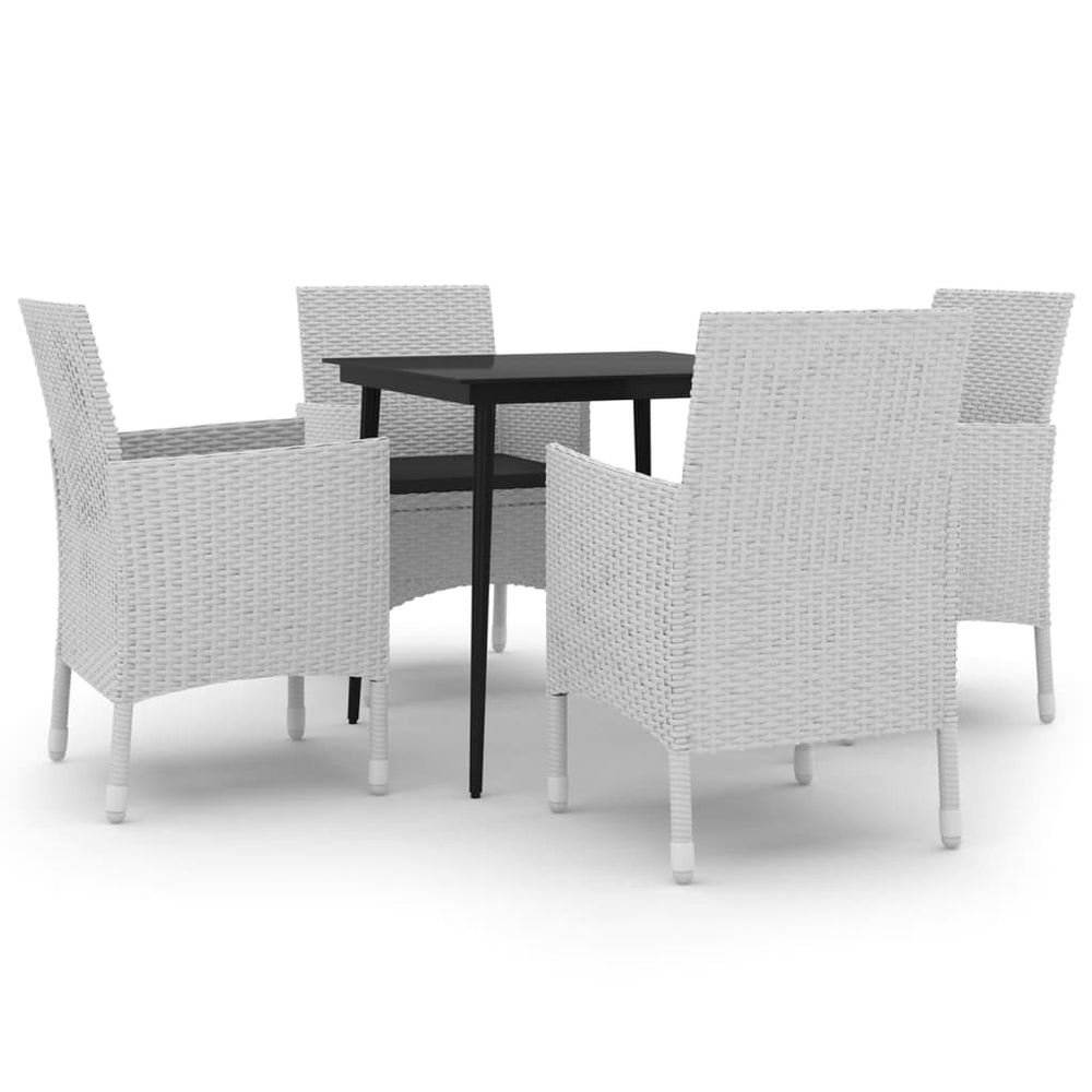 vidaXL Ensemble de salle à manger de jardin 5 pcs avec coussins en résine tressée et verre