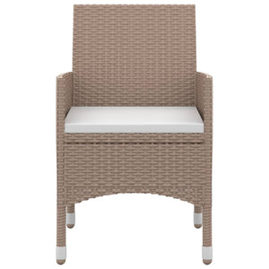 5-tlg. Garten-Essgruppe mit Kissen Poly Rattan und Glas