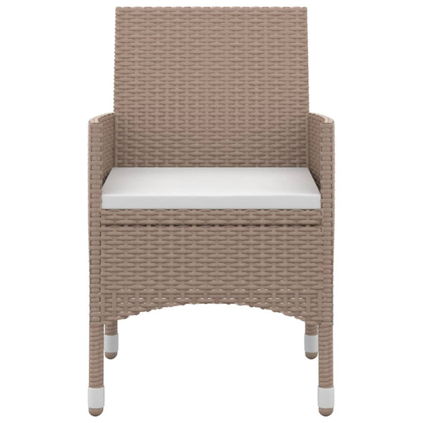 9-tlg. Garten-Essgruppe mit Kissen Poly Rattan und Glas