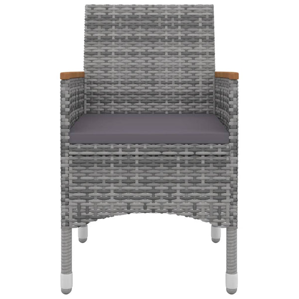 5-tlg. Garten-Essgruppe mit Auflagen Poly Rattan und Glas