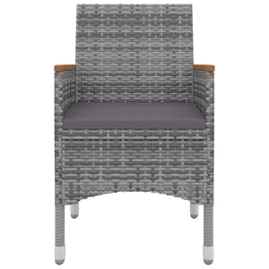 5-tlg. Garten-Essgruppe mit Auflagen Poly Rattan und Glas