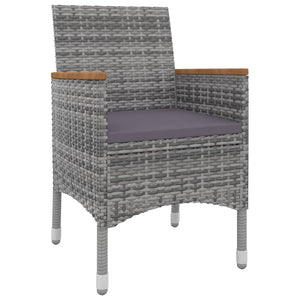7-tlg. Garten-Essgruppe mit Kissen Poly Rattan und Glas
