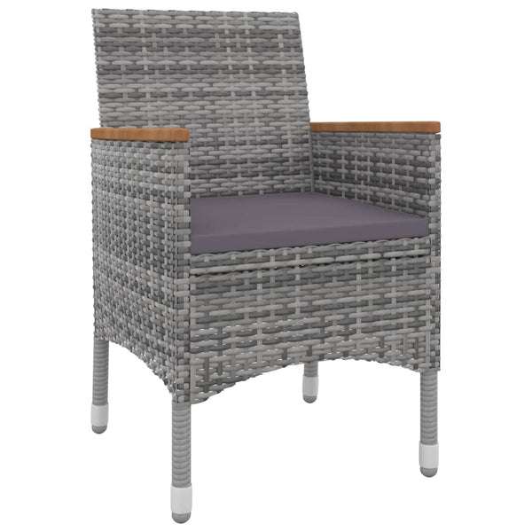 7-tlg. Garten-Essgruppe mit Kissen Poly Rattan und Glas