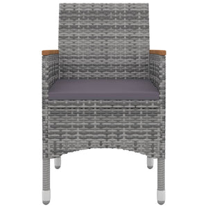 9-tlg. Garten-Essgruppe mit Kissen Poly Rattan und Glas