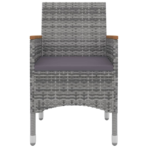7-tlg. Garten-Essgruppe mit Kissen Poly Rattan und Glas