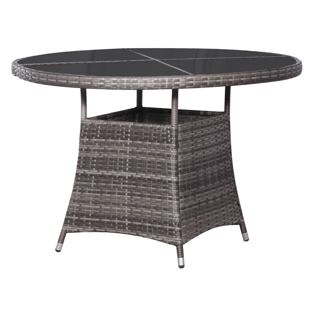 Gartentisch Grau Ø110x74 cm Poly Rattan