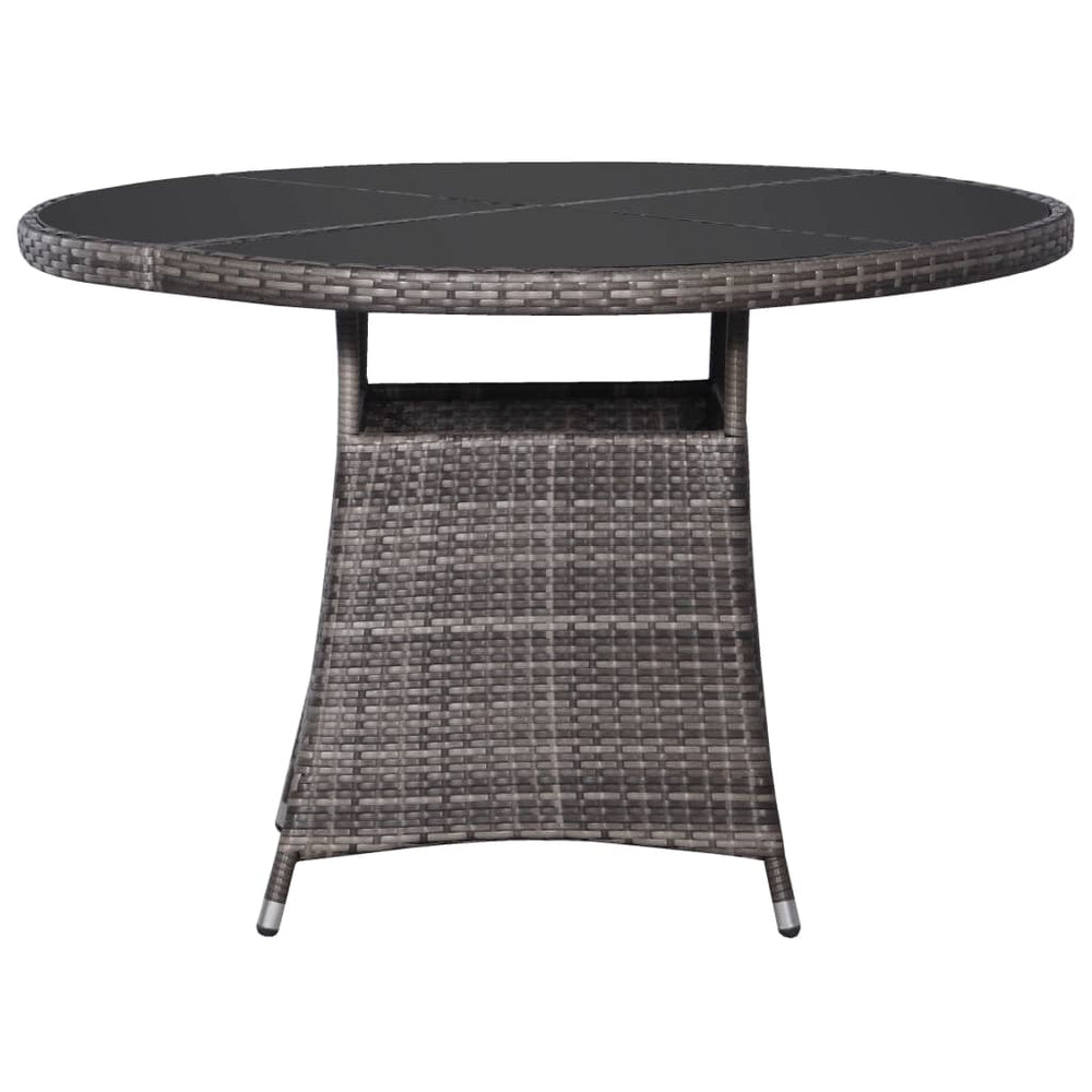 Gartentisch Grau Ø110x74 cm Poly Rattan