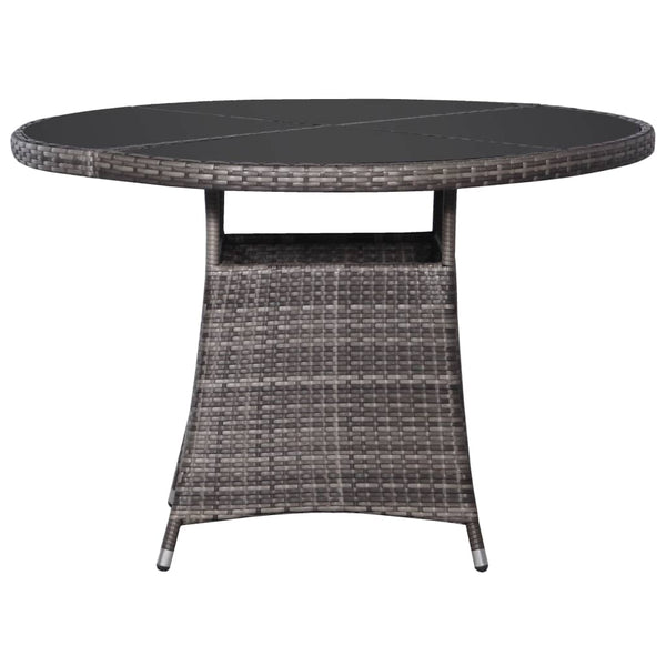 Gartentisch Grau Ø110x74 cm Poly Rattan